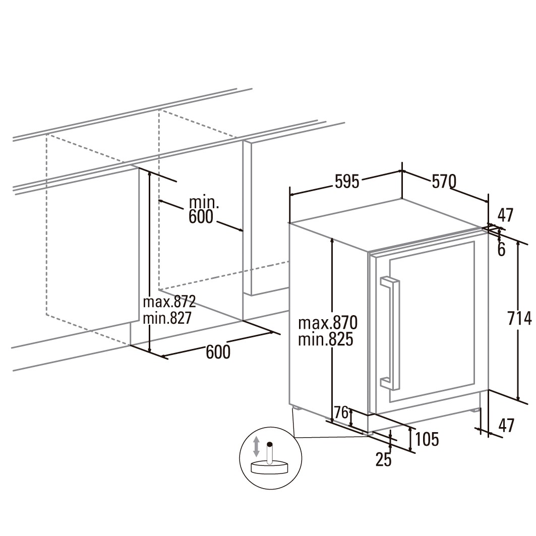 Cata Vinoteca VI 59082 X Integrable 82 Botellas Inox No Frost LED Clase D - Imagen 2