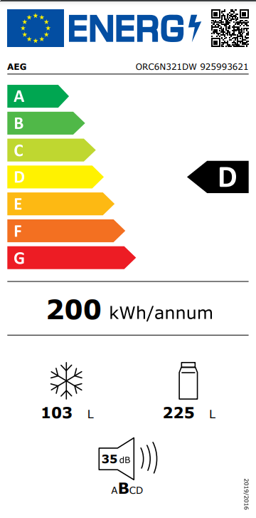 AEG Frigorífico Combi ORC6N321DW 187cm TwinTech® Total No Frost Blanco - Imagen 4