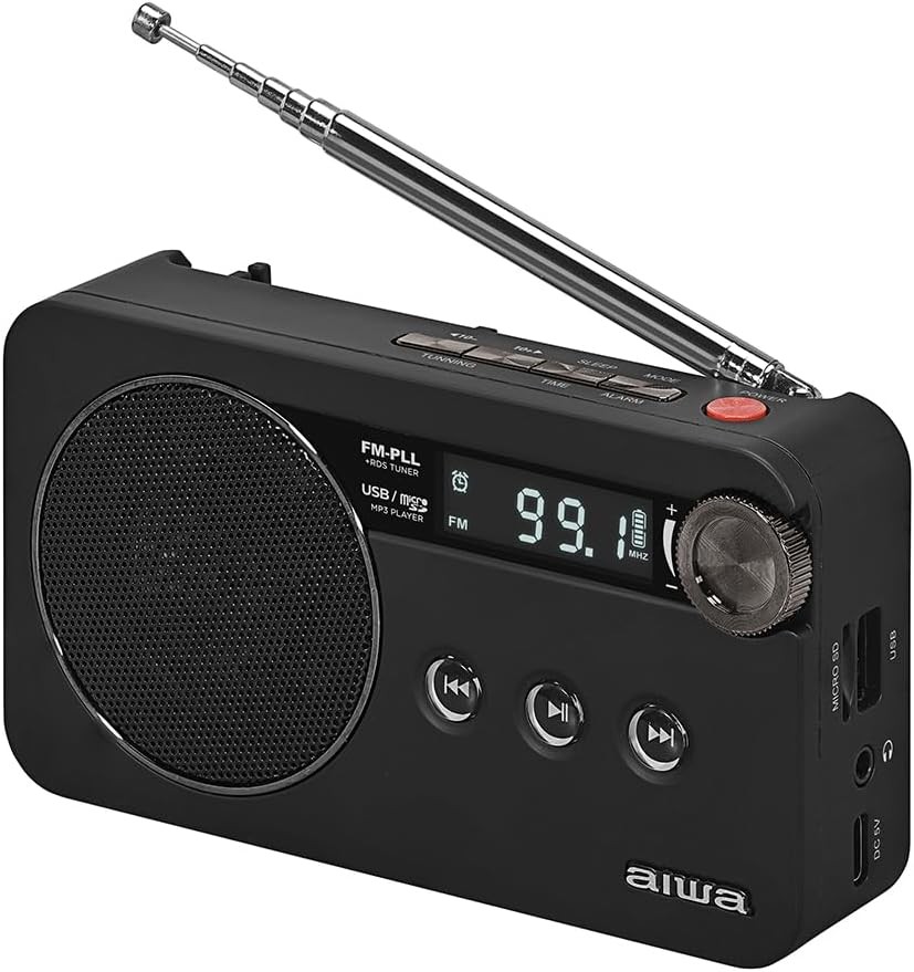 AIWA RADIO PORTATIL RS-77PLL/BK DIGITAL NEGRA USB - Imagen 3