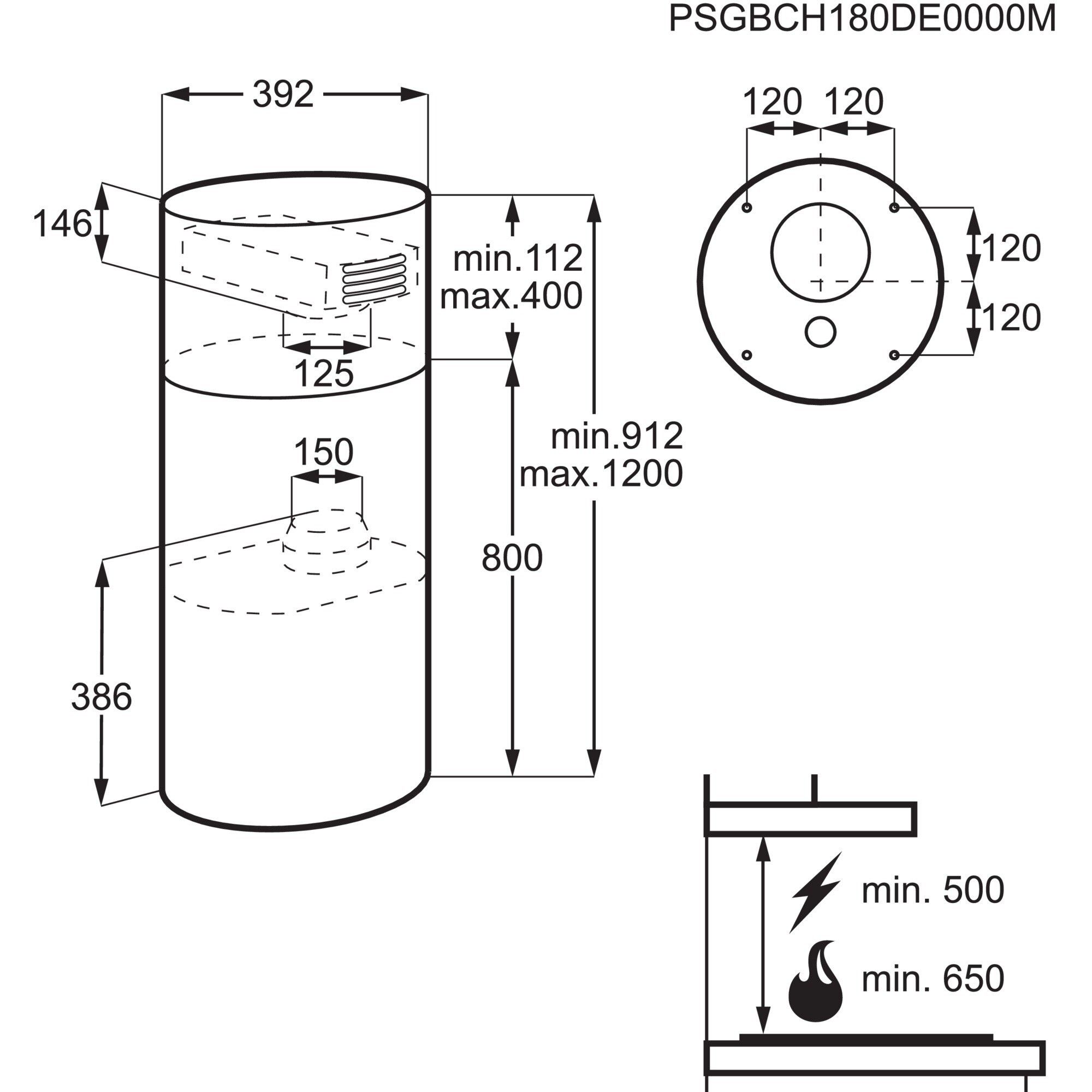 Electrolux Campana Isla LFI514X 40cm Inox 620m3/h Clase A - Imagen 2