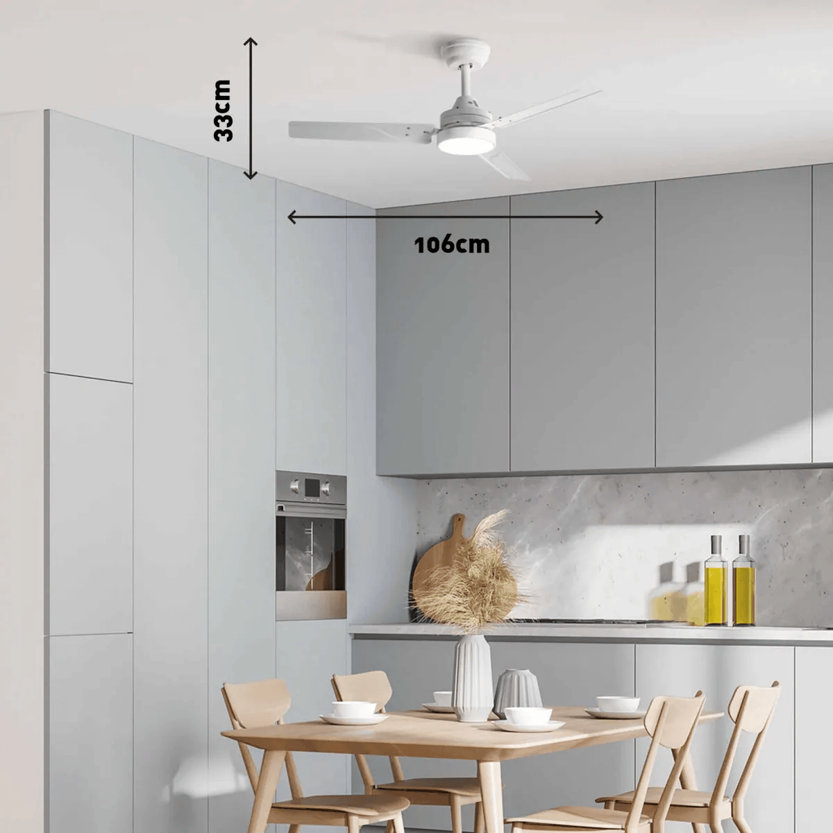 Jata Ventilador Techo JVTE4233 106cm Aspas Metal Blanco - Imagen 5